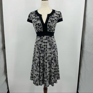 BCBGMaxAzria Polka Dot Dress Retro Black White S